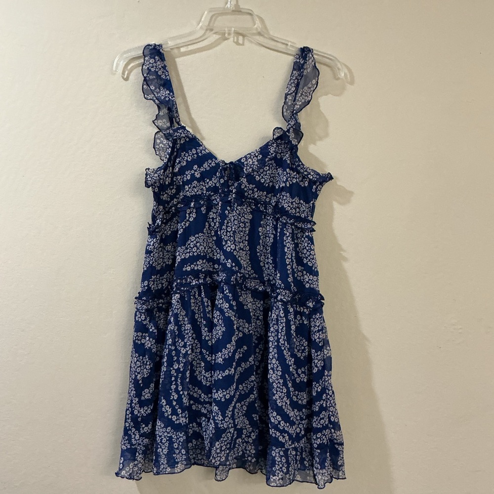 T.J.Maxx Blue and White Floral Mini Dress